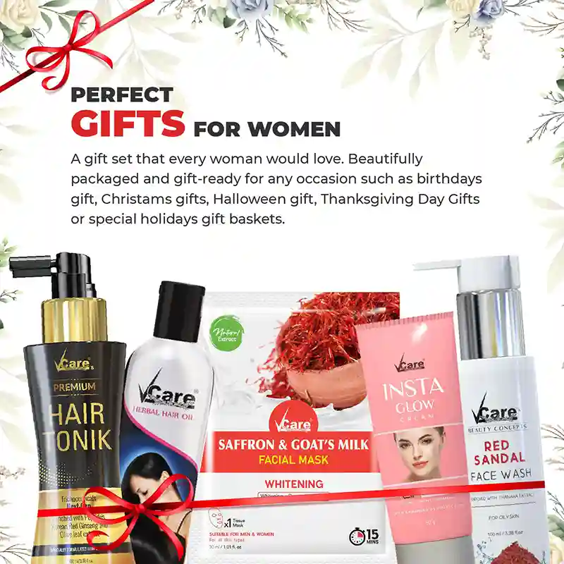 gift box,herbal hair oil,face sheet mask,facial mask,red sandal face wash